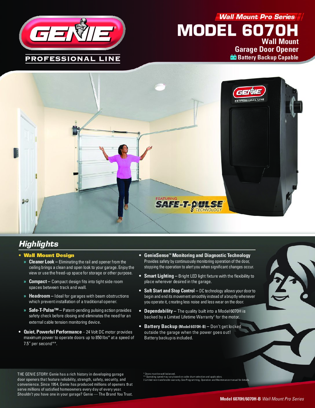 Model 6070H - Wall Mount - Garage Door Opener